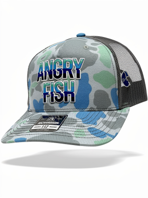 Grey Camo Hat Blue/Navy AF Logo